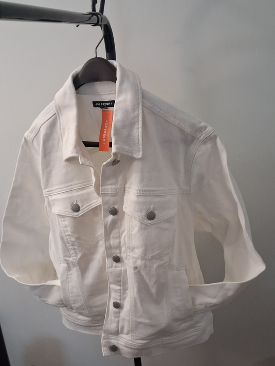 Joe Fresh Jackets & Blazers - Joe Fresh+ Women’s White Denim Button Up Long Sleeve Jacket – Size 1X